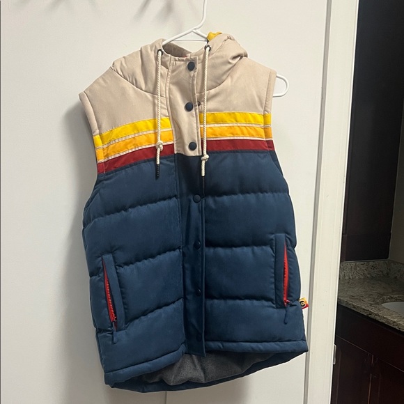 Colorful Hooded Puffer Vest - Picture 1 of 5